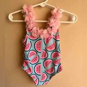 Boutique Ruffle Watermelon one piece swimsuit - 12 month